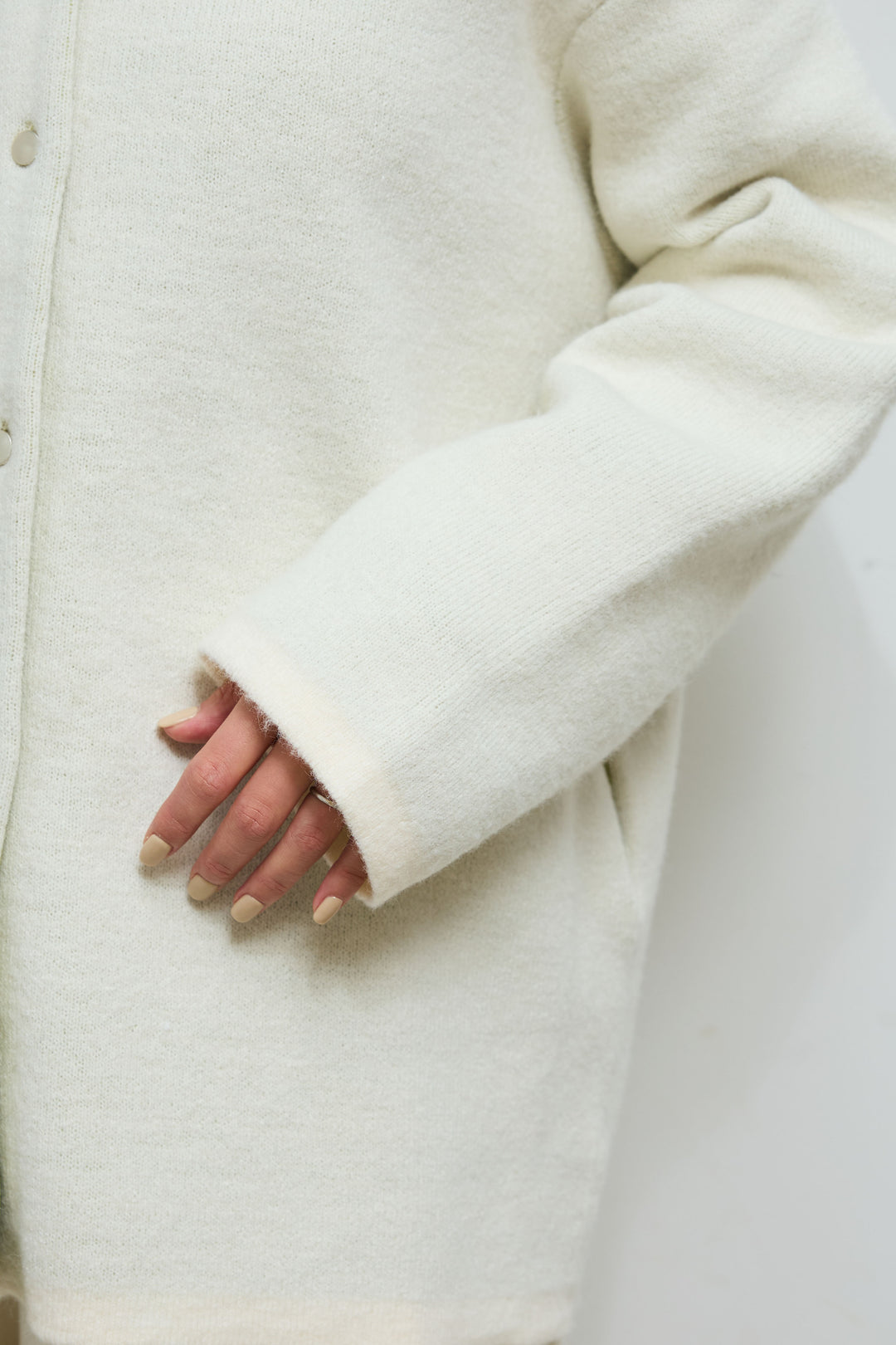 [予約/SET]ダブルフェイス配色ニットコート+フェイクレザーベルト付きワイドタックパンツ(2set)