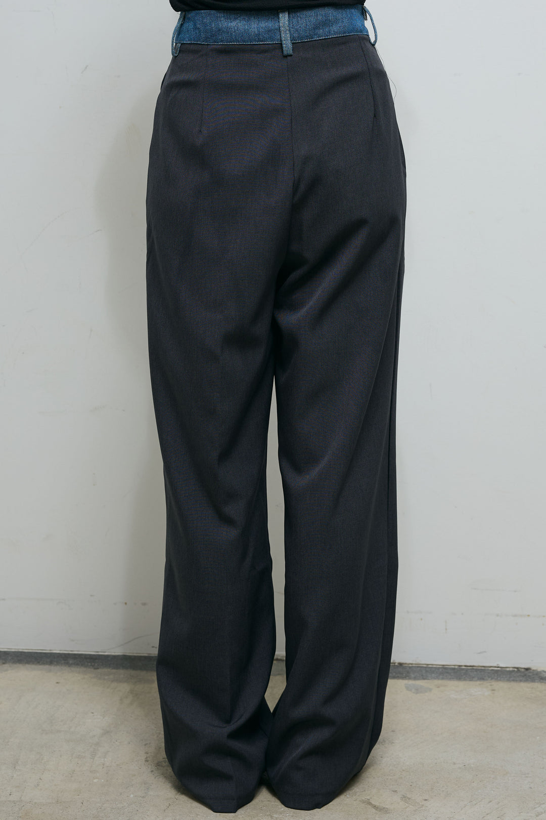 [予約/SET]ループ付きミニフェザーニット+ウエスト配色タックワイドパンツ(2set)