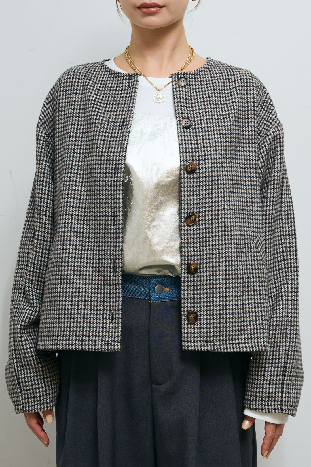 [予約]ガンクラブチェックノーカラーJK