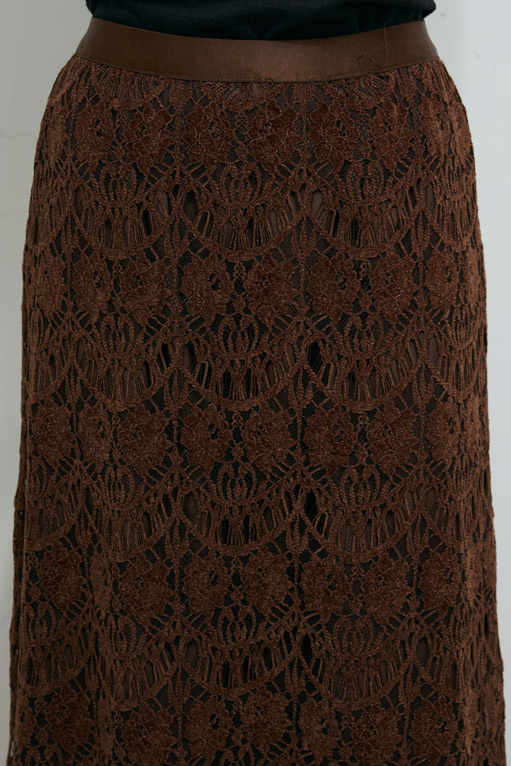 [予約]レース刺繍ロングスカート