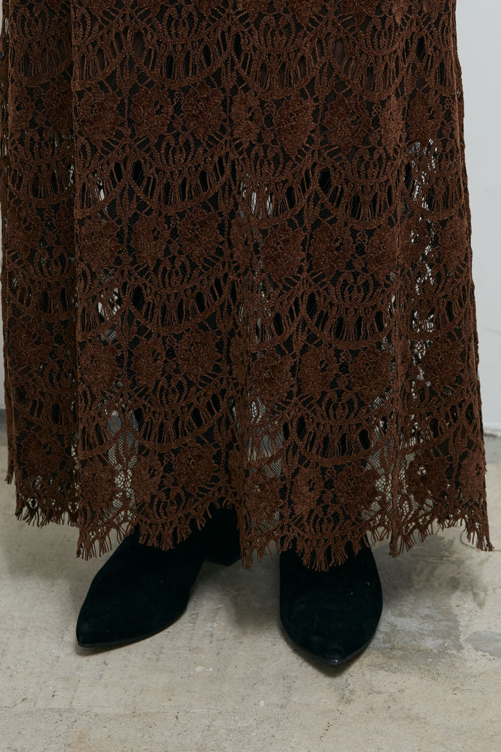 [予約]レース刺繍ロングスカート