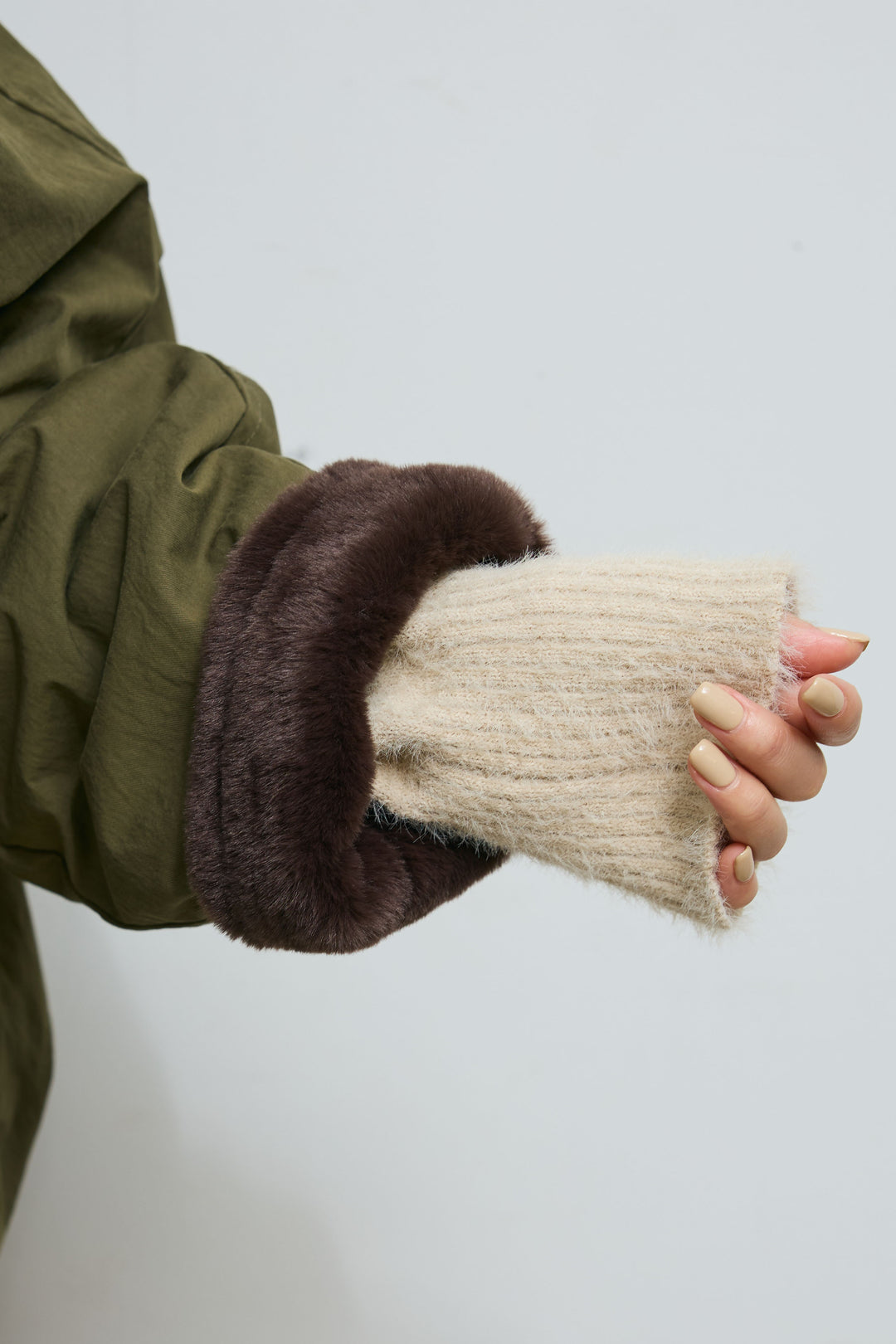 [予約/SET]ボア襟ジップブルゾン+レース刺繍ロングスカート(2set)