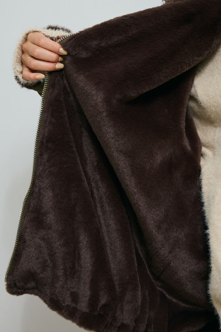 [予約/SET]ボア襟ジップブルゾン+ループ付きミニフェザーニット+レース刺繍ロングスカート(3set)