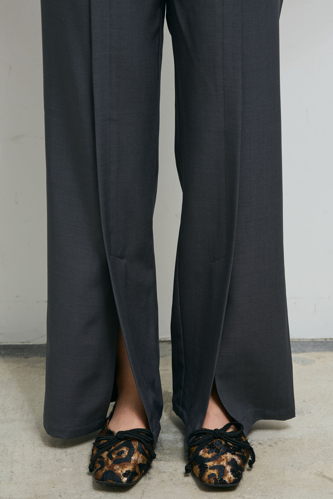 [予約/SET]フリンジ切り替えニットチュニック+オフショルリブニット+センタースリットパンツ(3set)