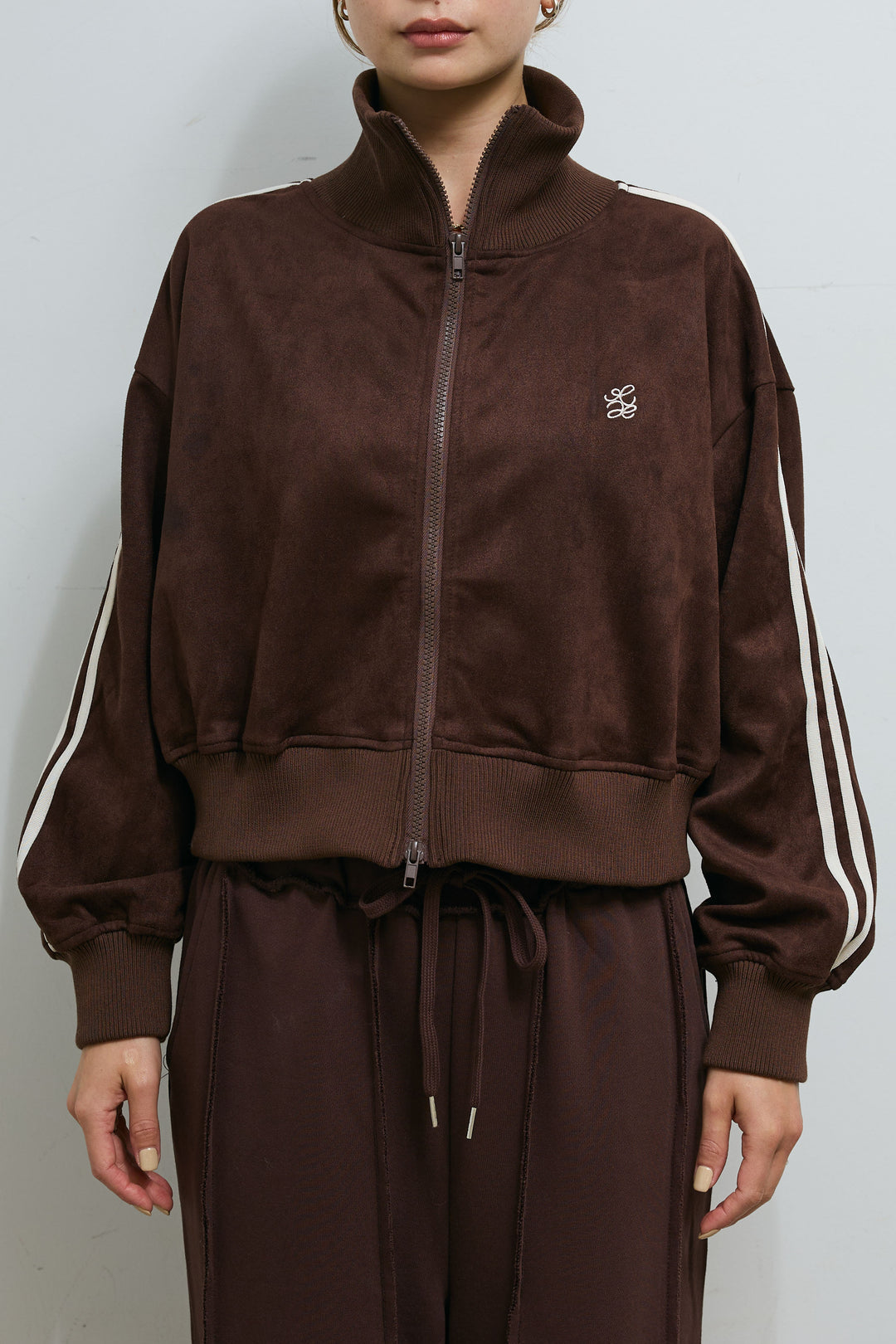 [予約]スエードポンチクロップド丈トラックジャケット