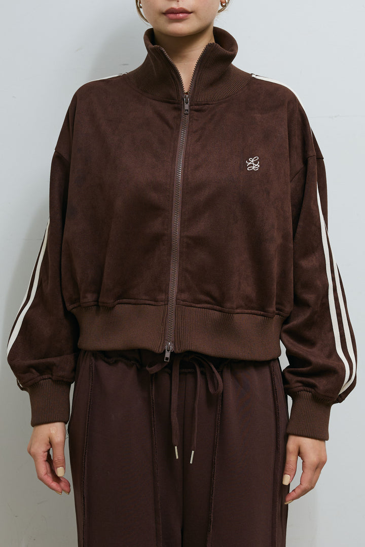 [予約]スエードポンチクロップド丈トラックジャケット