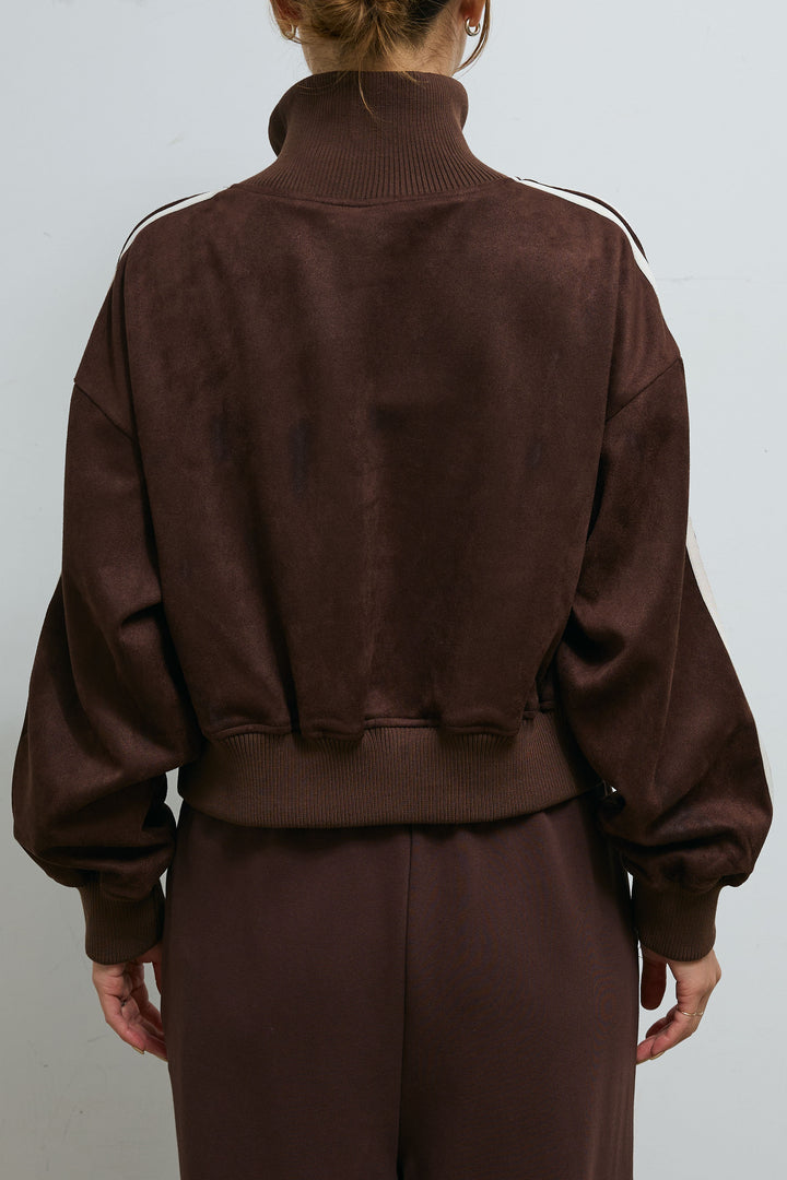 [予約]スエードポンチクロップド丈トラックジャケット