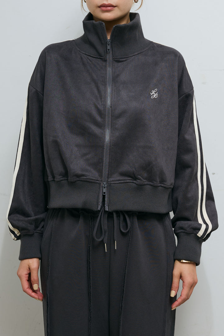 [予約]スエードポンチクロップド丈トラックジャケット