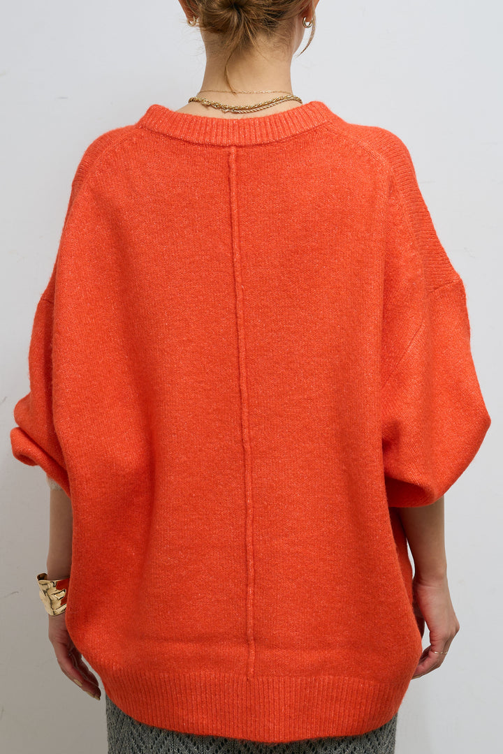 [予約/SET]バイカラーコクーンニット+スカーフ付き透かし編みニットスカート(2set)