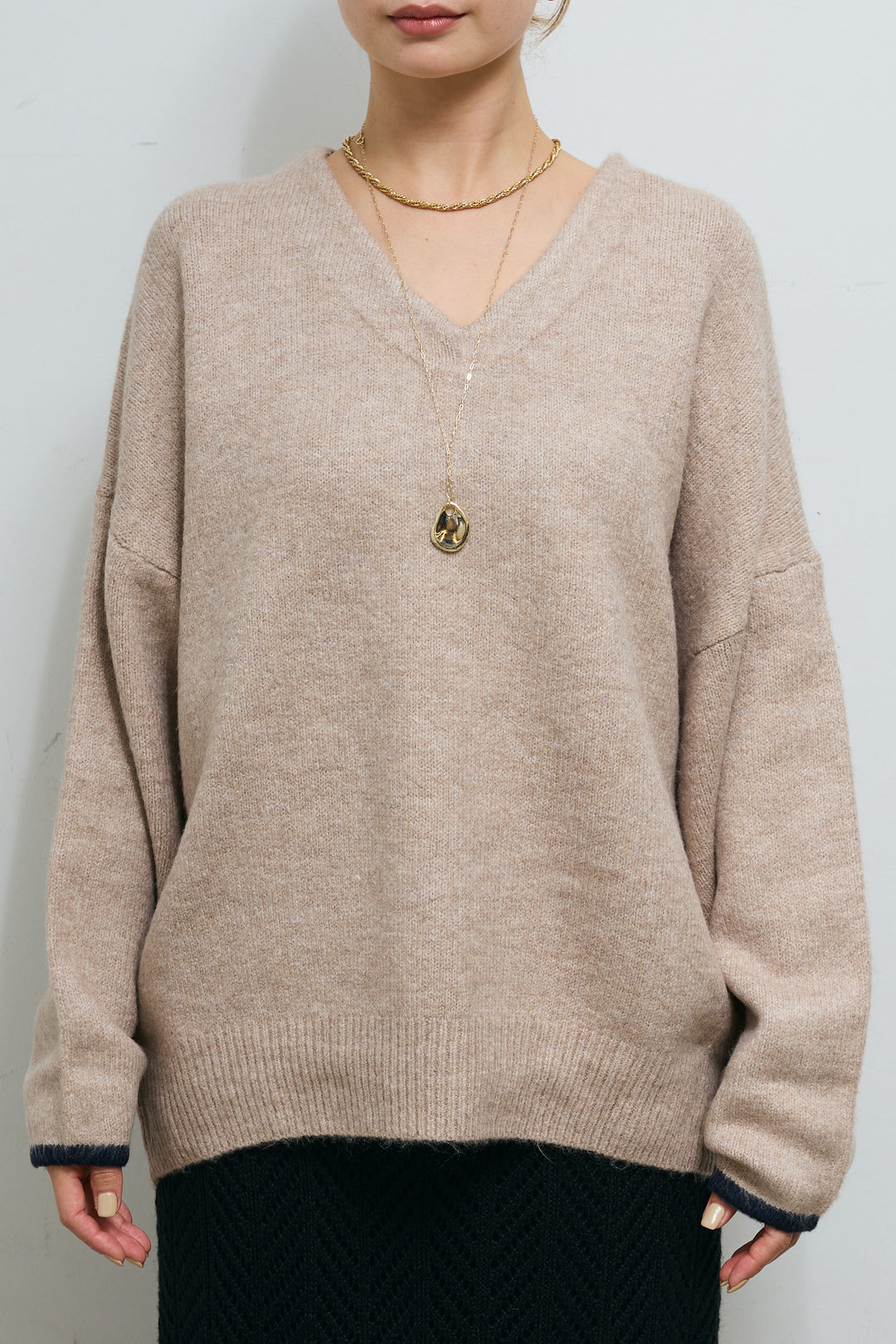 [予約]バイカラーコクーンニット