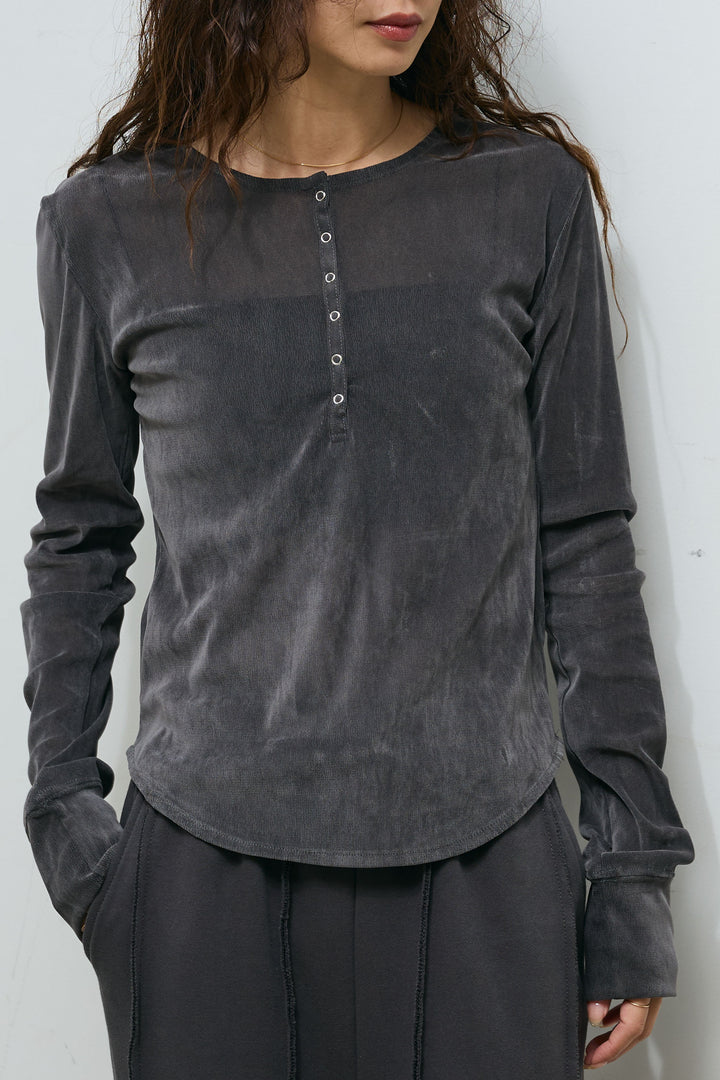 [予約]ベロアチュールヘンリーネックT