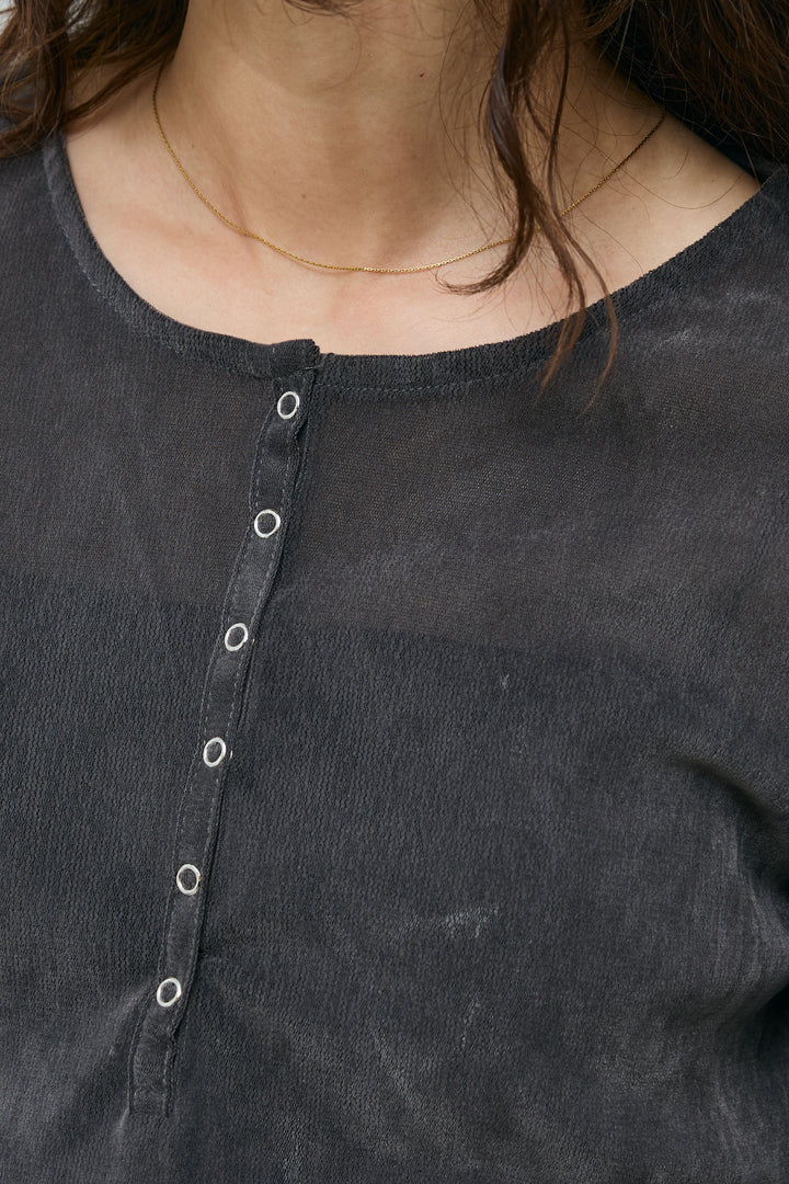 [予約/SET]フリンジ切り替えニットチュニック+ベロアチュールヘンリーネックT+ストレート裏毛パンツ(3set)