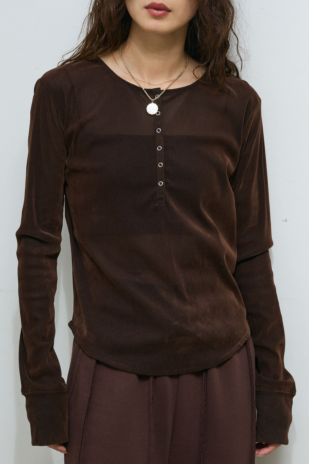 [予約]ベロアチュールヘンリーネックT