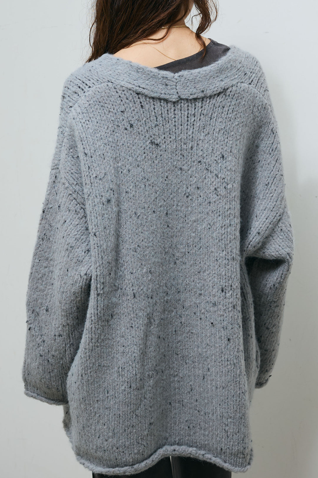 [予約/SET]ネップモールミドルカーディガン+ベロアチュールヘンリーネックT+ストレート裏毛パンツ(3set)