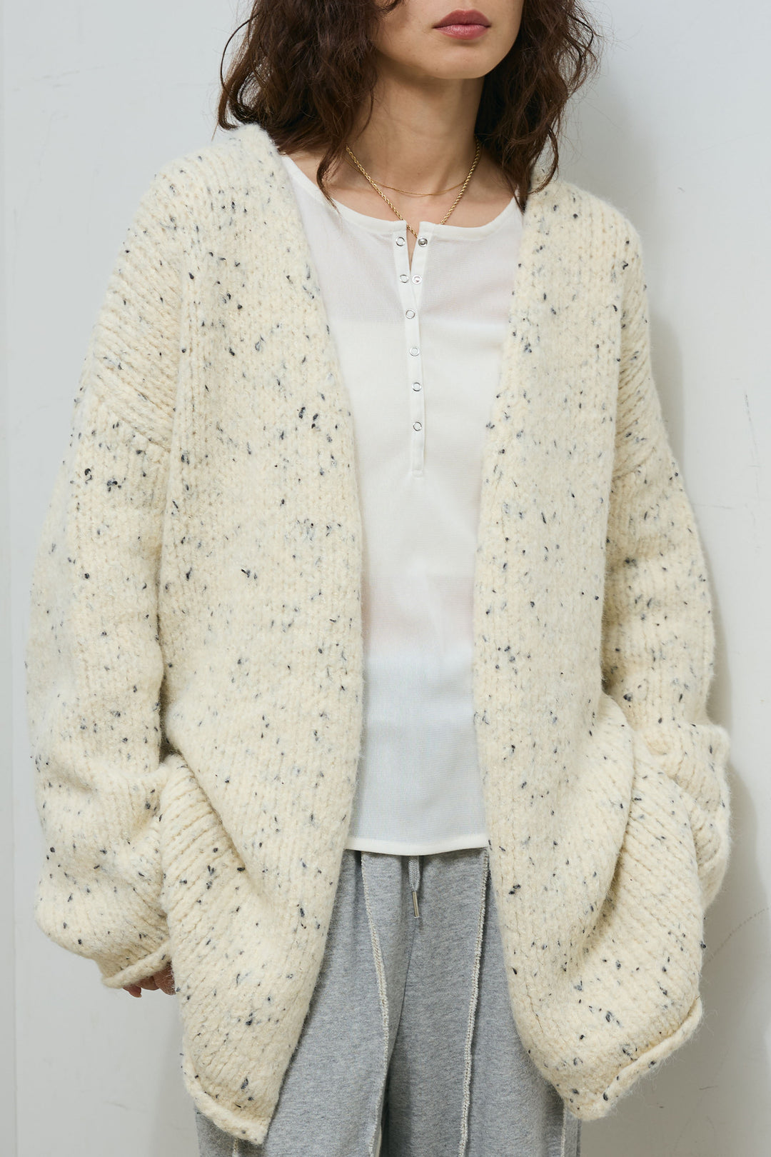 [予約]ネップモールミドルカーディガン