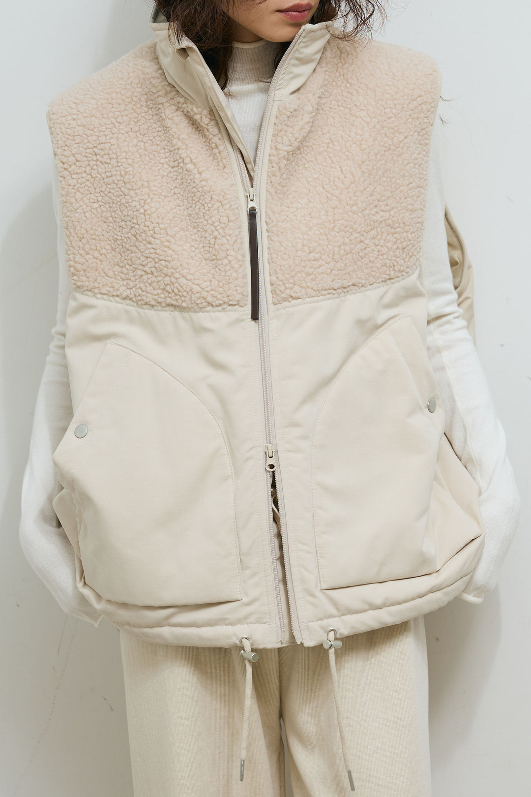 [予約/SET]ボア切替中綿ベスト+ダンボールニットパンツ(2set)