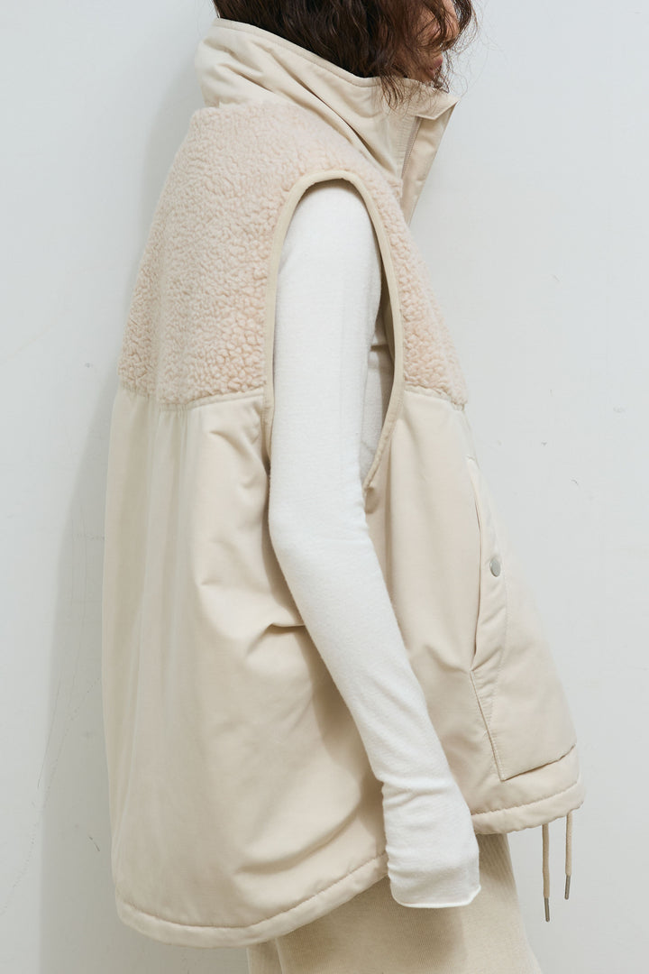 [予約/SET]ボア切替中綿ベスト+アンゴラタッチフィンガーホールタートルニット+ダンボールニットパンツ(3set)