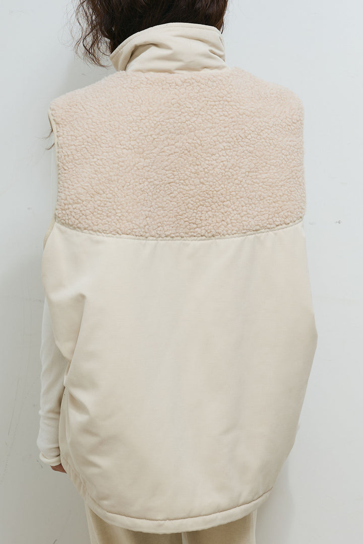 [予約/SET]ボア切替中綿ベスト+アンゴラタッチフィンガーホールタートルニット+ダンボールニットパンツ(3set)