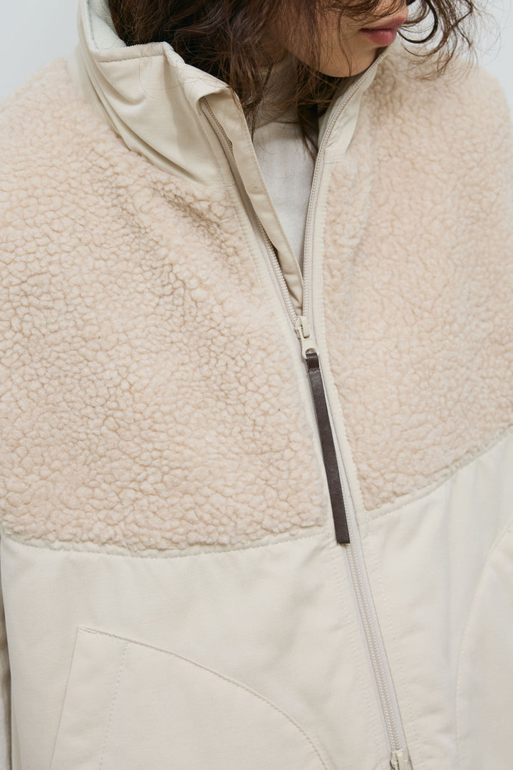 [予約/SET]ボア切替中綿ベスト+アンゴラタッチフィンガーホールタートルニット+ダンボールニットパンツ(3set)