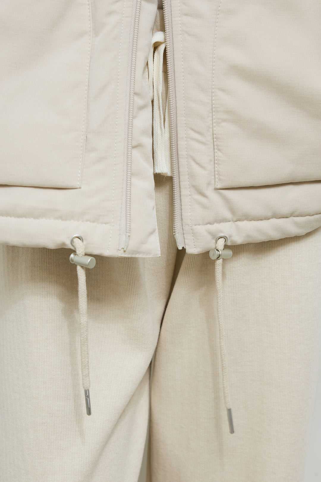 [予約/SET]ボア切替中綿ベスト+アンゴラタッチフィンガーホールタートルニット+ダンボールニットパンツ(3set)