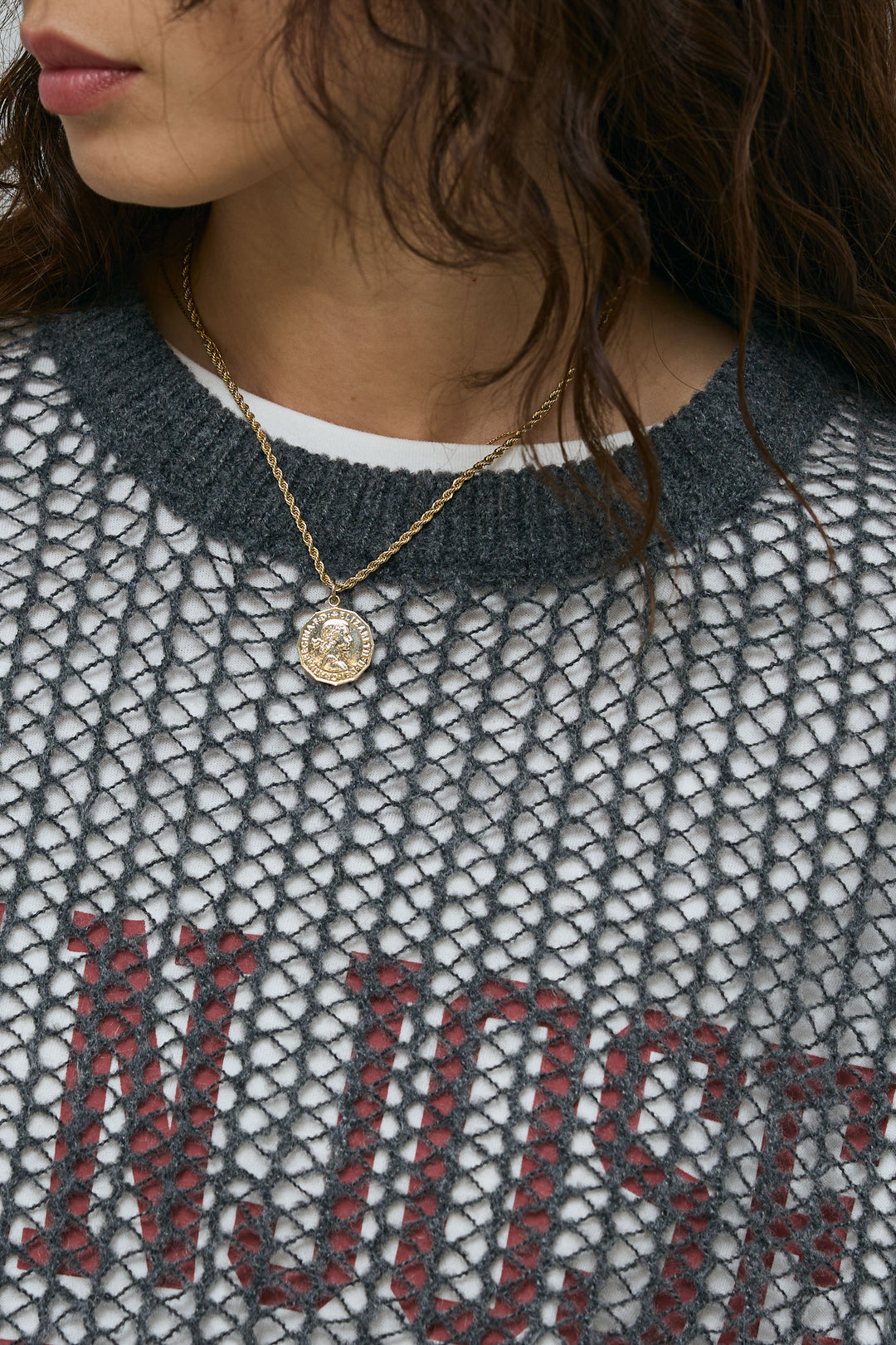 [予約]透かし編みニット＋ナンバーロゴTシャツセット