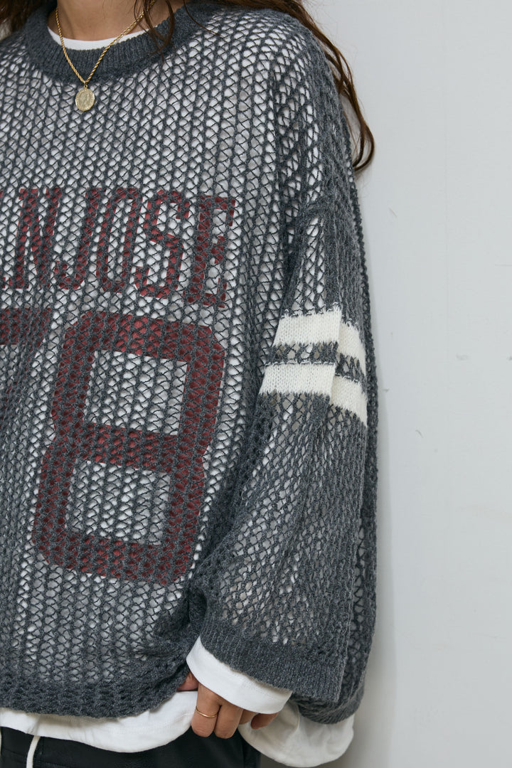 [予約]透かし編みニット＋ナンバーロゴTシャツセット