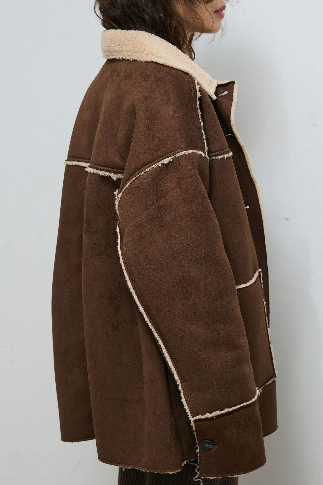 [予約/SET]フェイクムートンジャケット+ランダムメローニット+ランダムメローニットスカート(3set)