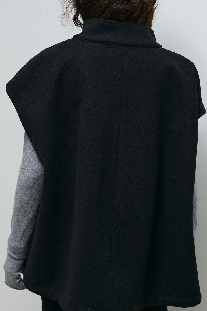 [予約]ウールライクスタンドカラーベスト