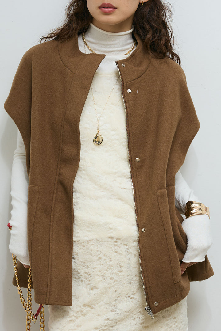 [予約]ウールライクスタンドカラーベスト