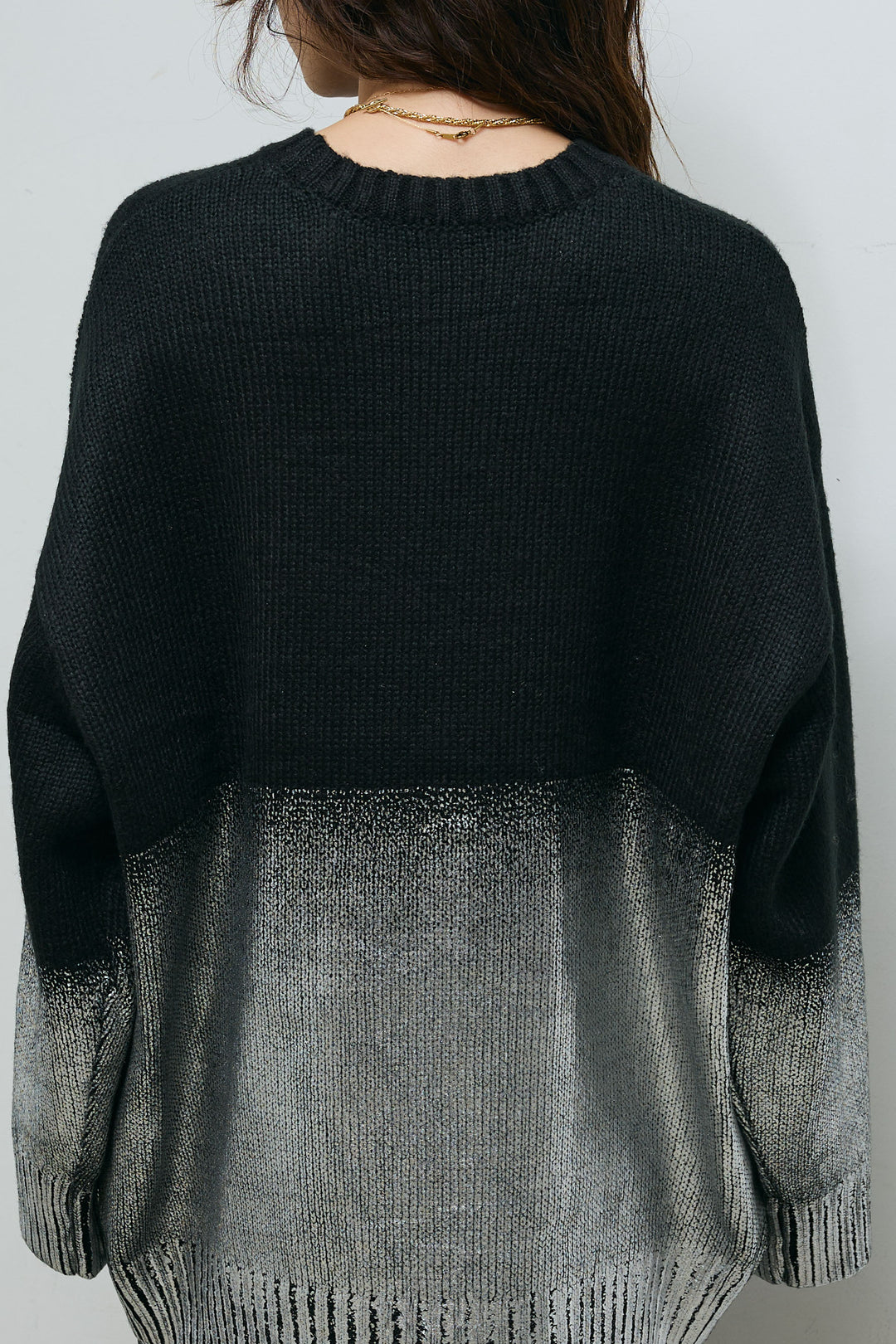 [予約/SET]箔プリントオーバーサイズプルオーバー+エコレザーバックスリットペンシルスカート(2set)