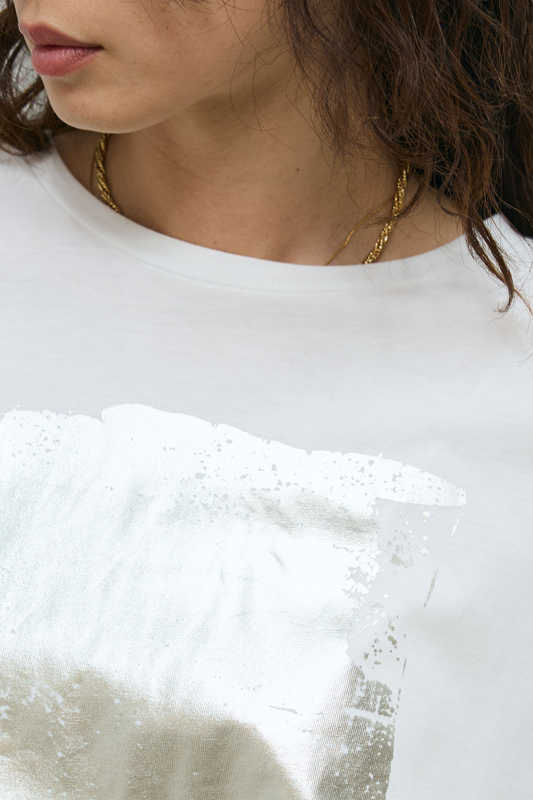 [予約/SET]ローゲージシアー ニット+箔プリントロンT+切り替えリブニットロングスカート(3set)