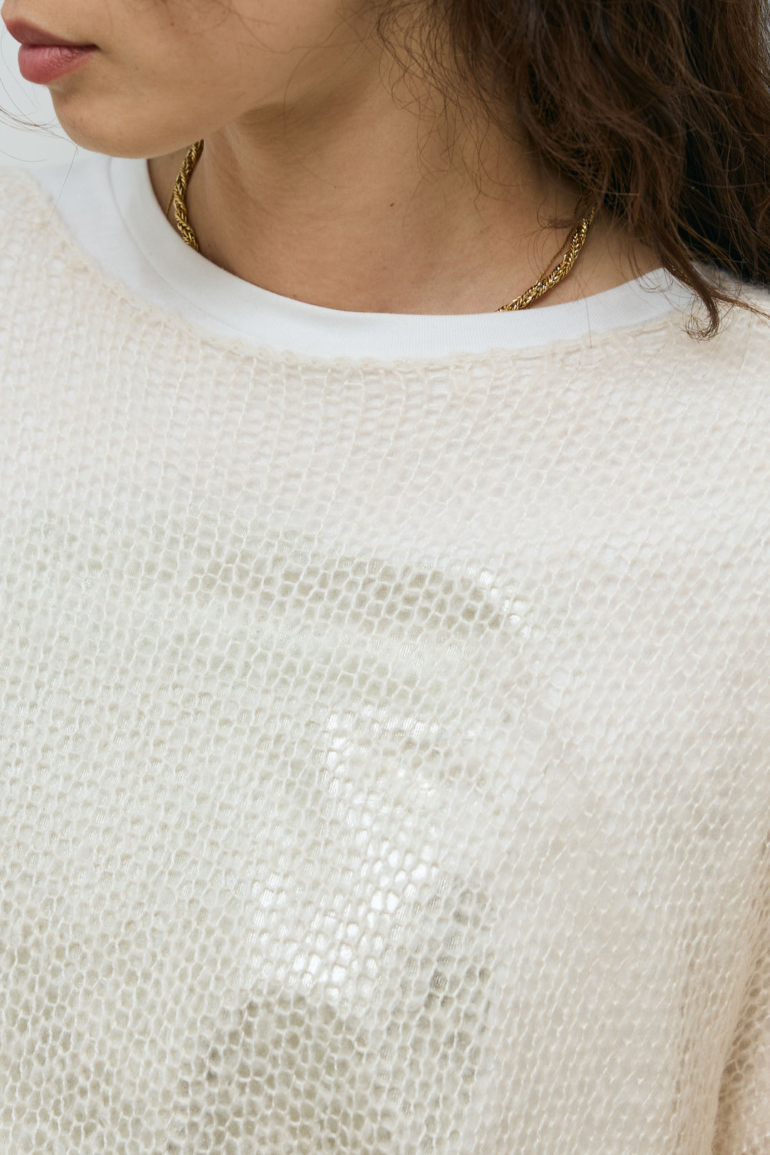 [予約/SET]ローゲージシアー ニット+切り替えリブニットロングスカート(2set)