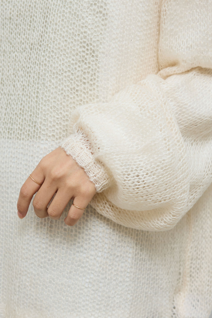 [予約/SET]ローゲージシアー ニット+箔プリントロンT+切り替えリブニットロングスカート(3set)