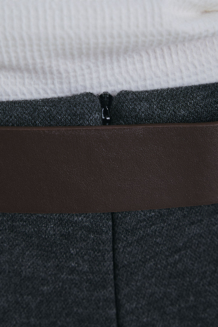 [予約/SET]ショート丈MA1+ベルト付きスゥイッチングタックパンツ(2set)