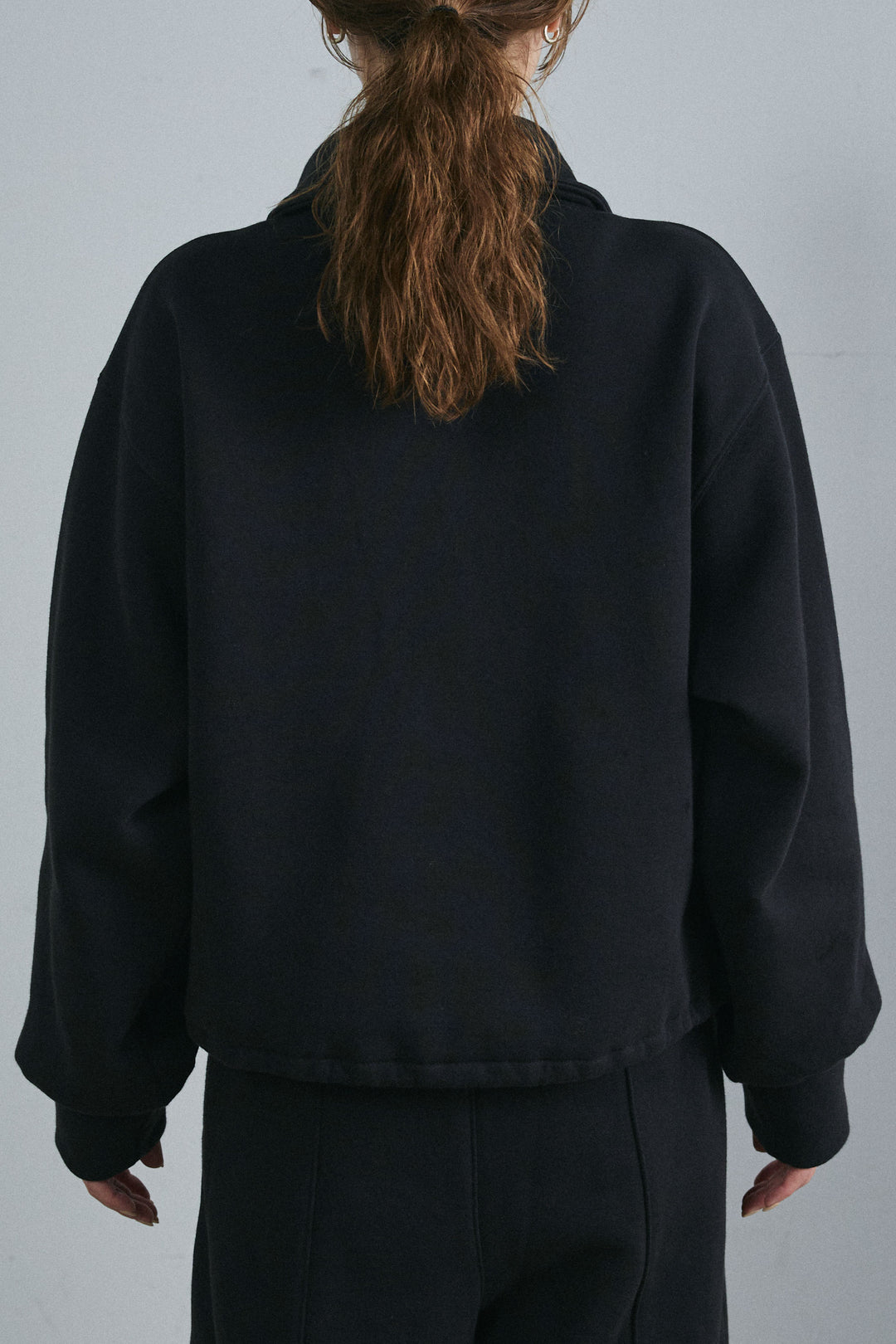 [予約/SET]ノーカラーレオパードジャコット+ハーフジップ裏起毛トップス+裏起毛カーブパンツ(3set)