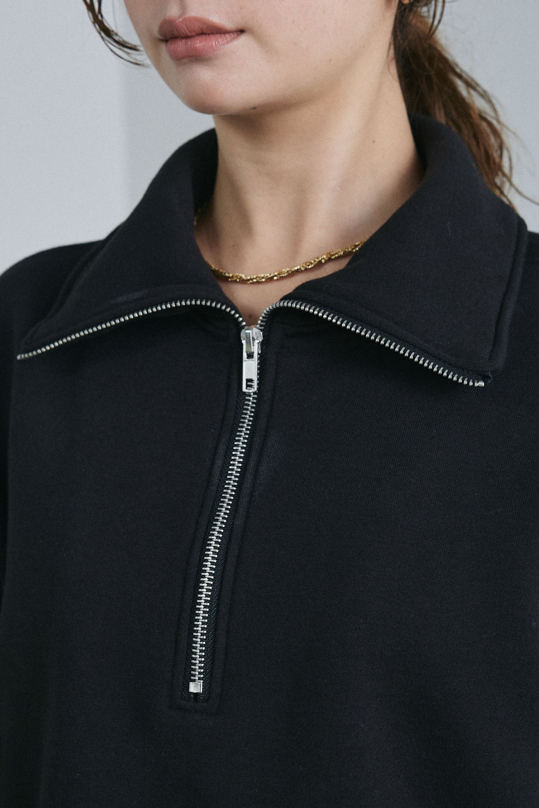 [予約/SET]ハーフジップ裏起毛トップス+裏起毛カーブパンツ(2set)