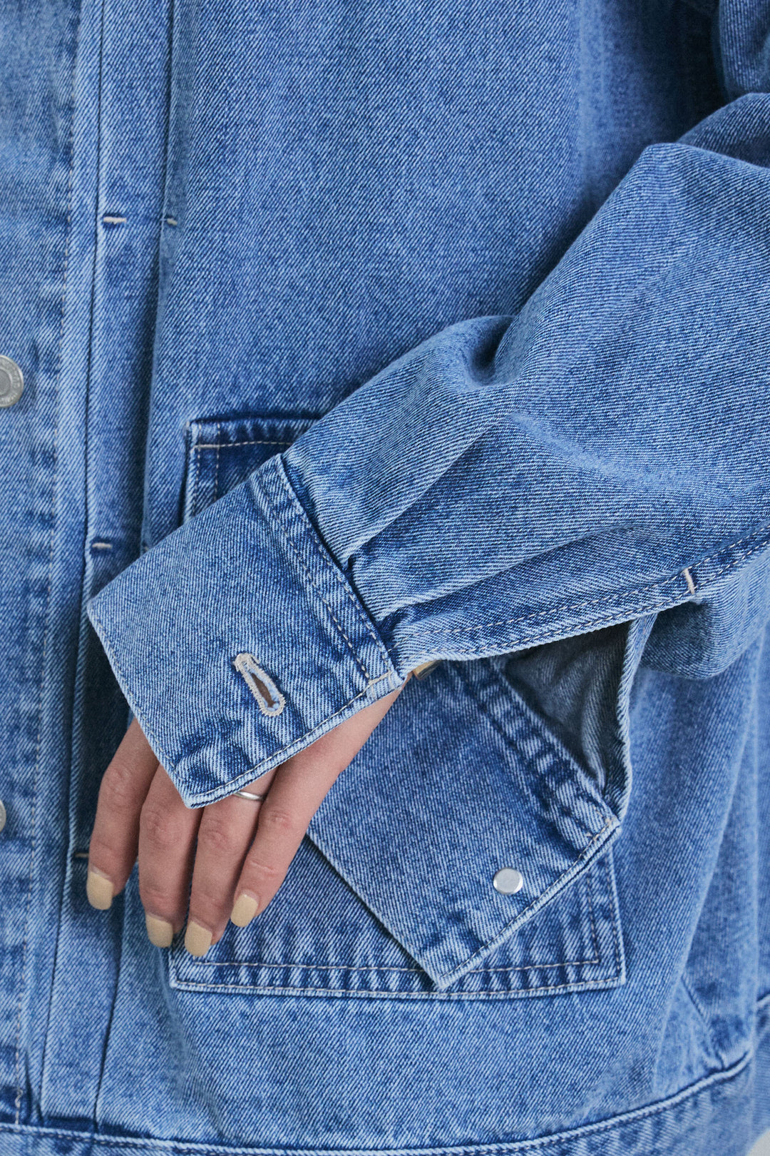 [予約/SET]テディロングコート+オーバーサイズノーカラーデニムJK+裏起毛カーブパンツ(3set)