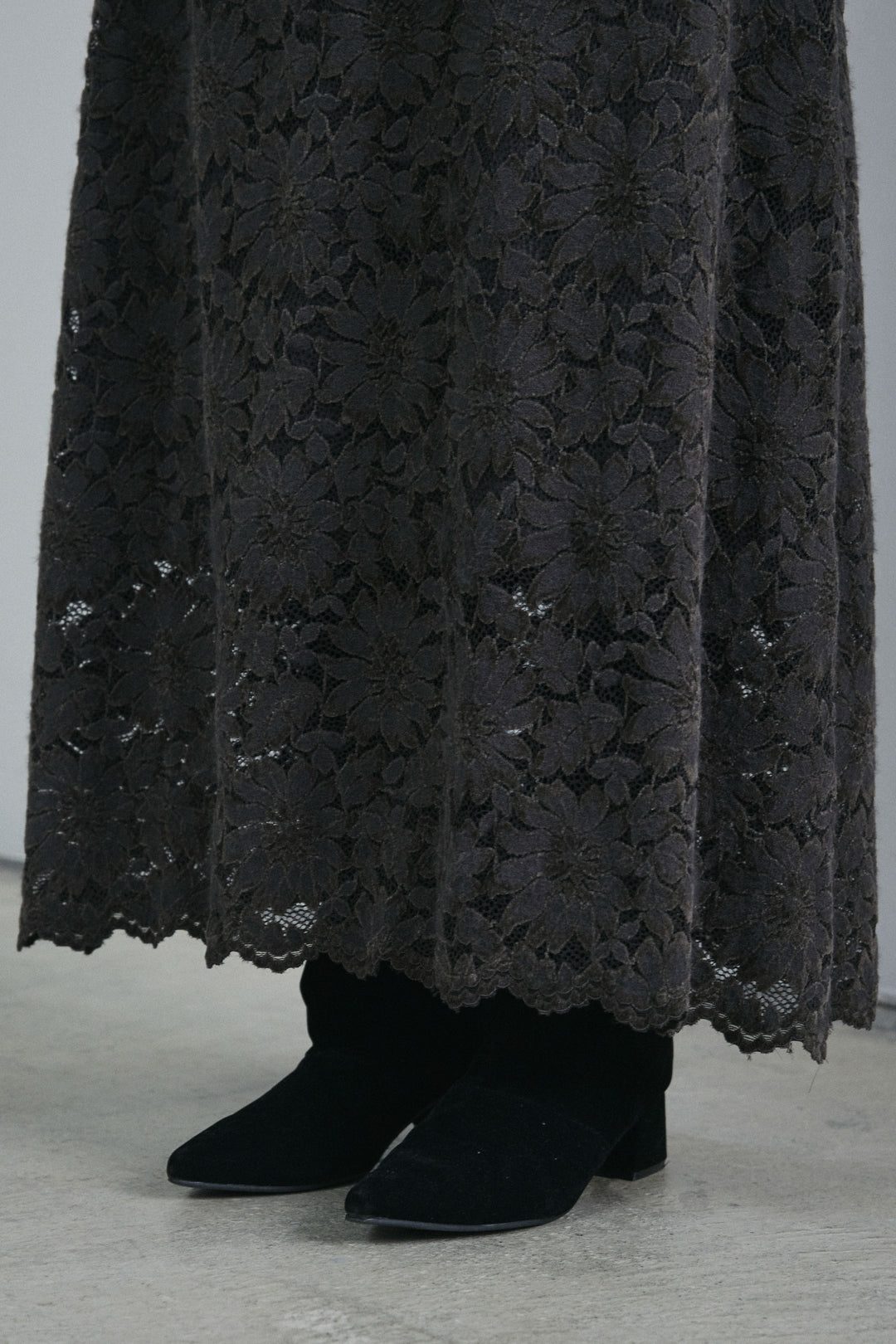 [予約/SET]ケープ付きローゲージニット+ソフトファブリックレースSK(2set)