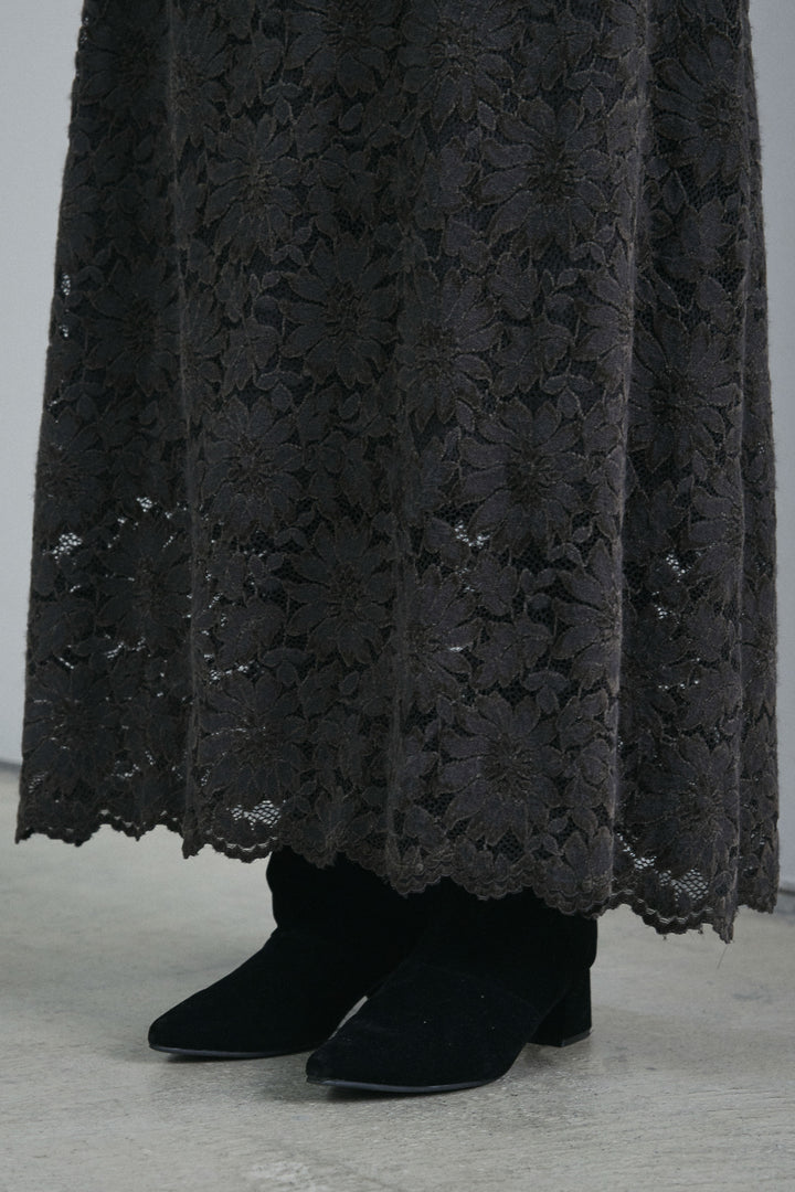 [予約/SET]ケープ付きローゲージニット+ソフトファブリックレースSK(2set)