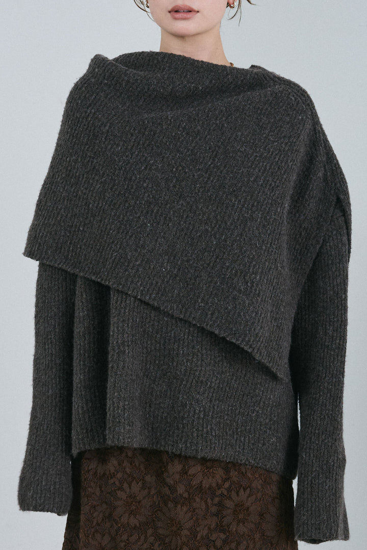 [予約]ケープ付きローゲージニット