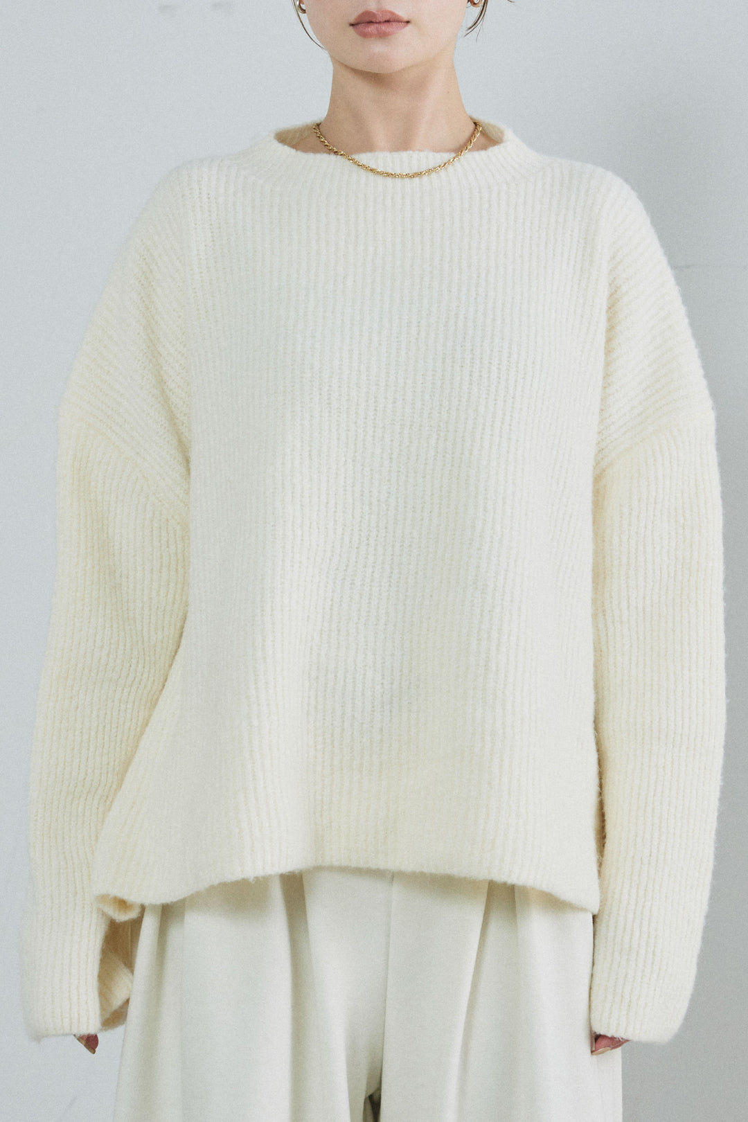 [予約]ケープ付きローゲージニット