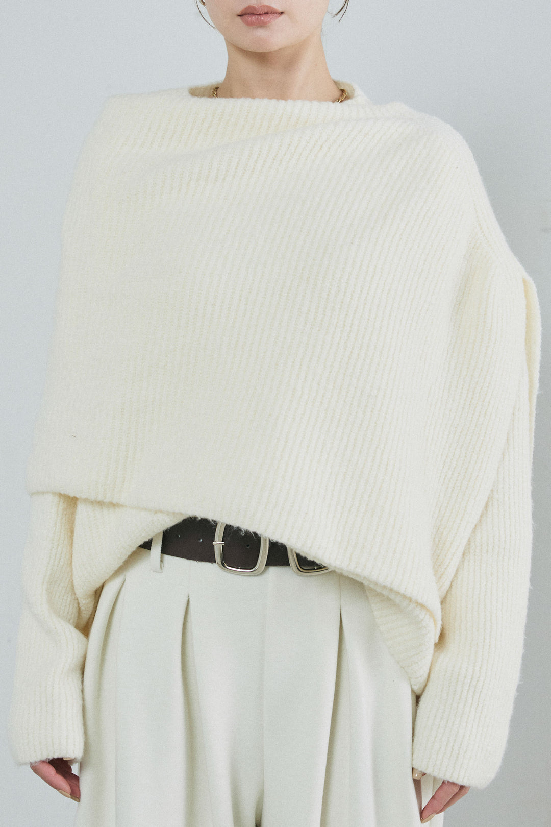 [予約]ケープ付きローゲージニット