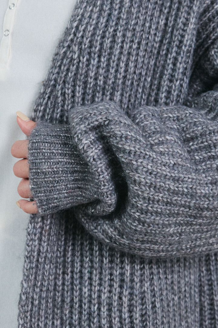 [予約]キルトピン付きロングカーディガン