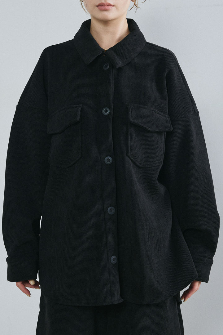 [予約]襟付きコーデュロイポケットシャツ