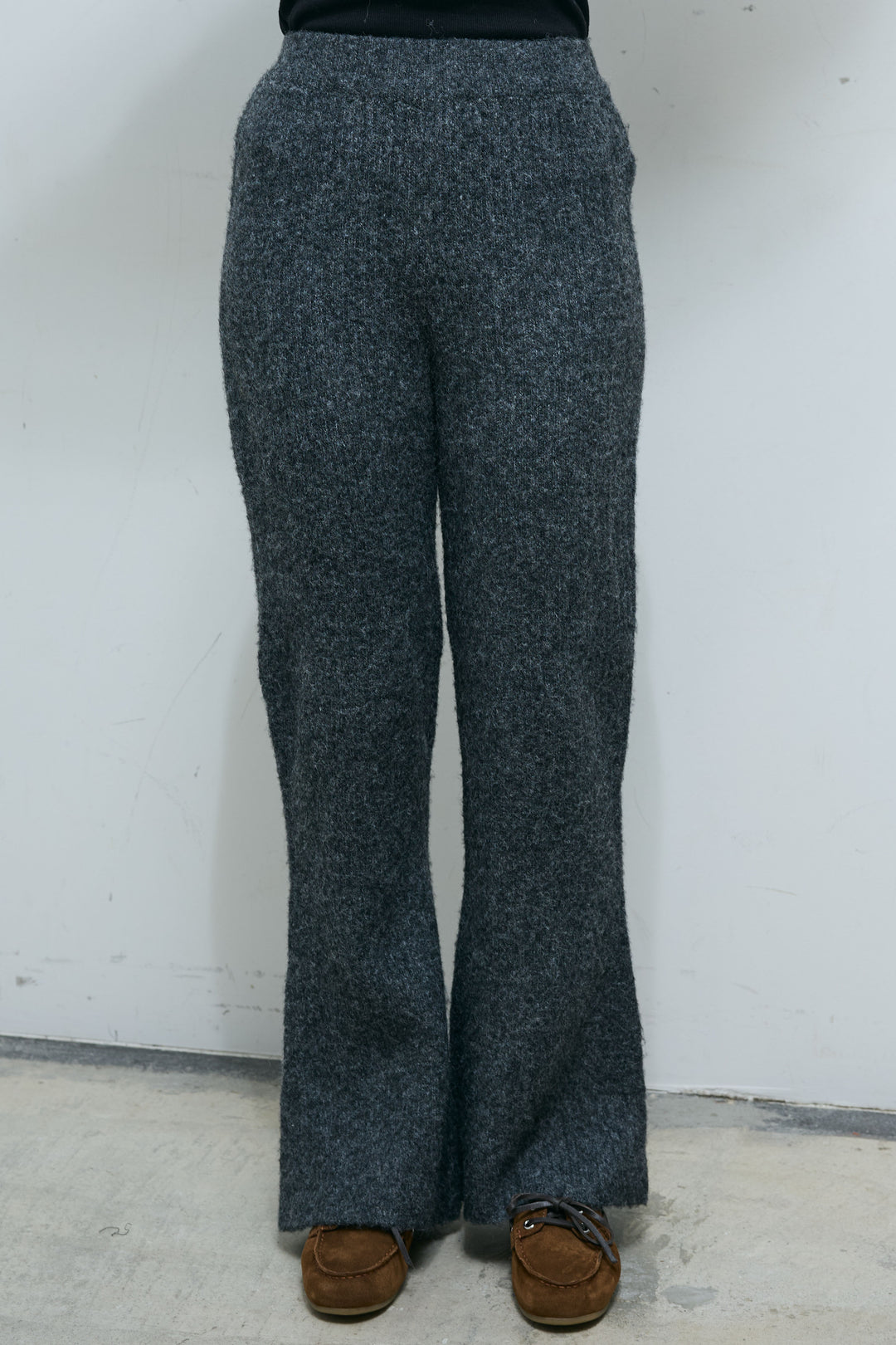 [予約/SET]レオパードモヘアニット+杢ニットリブフレアPT(2set)