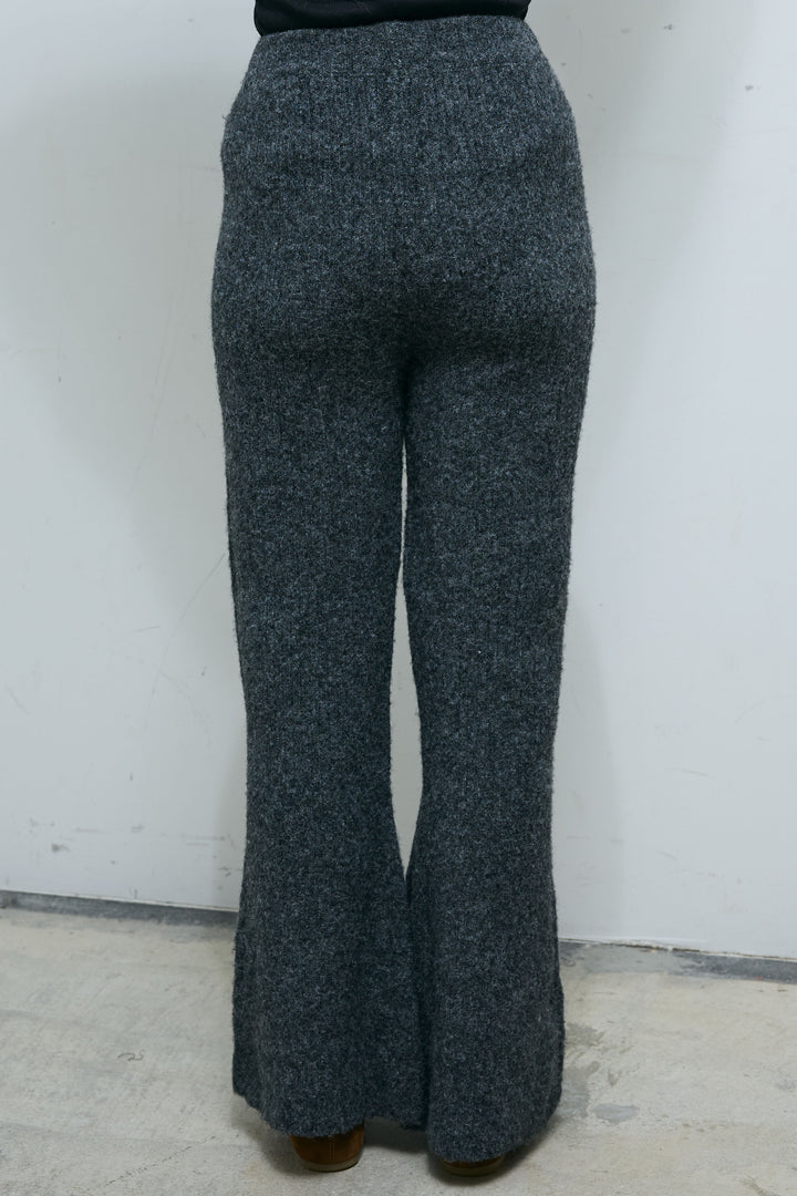 [予約]杢ニットリブフレアPT