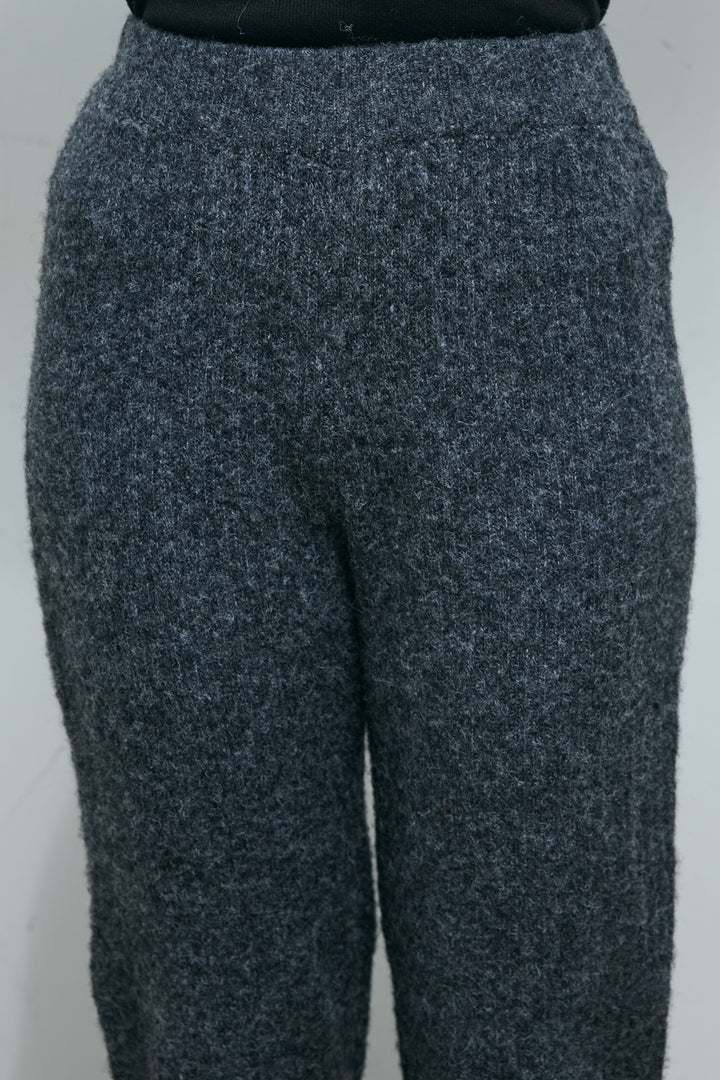 [予約/SET]レオパードモヘアニット+杢ニットリブフレアPT(2set)