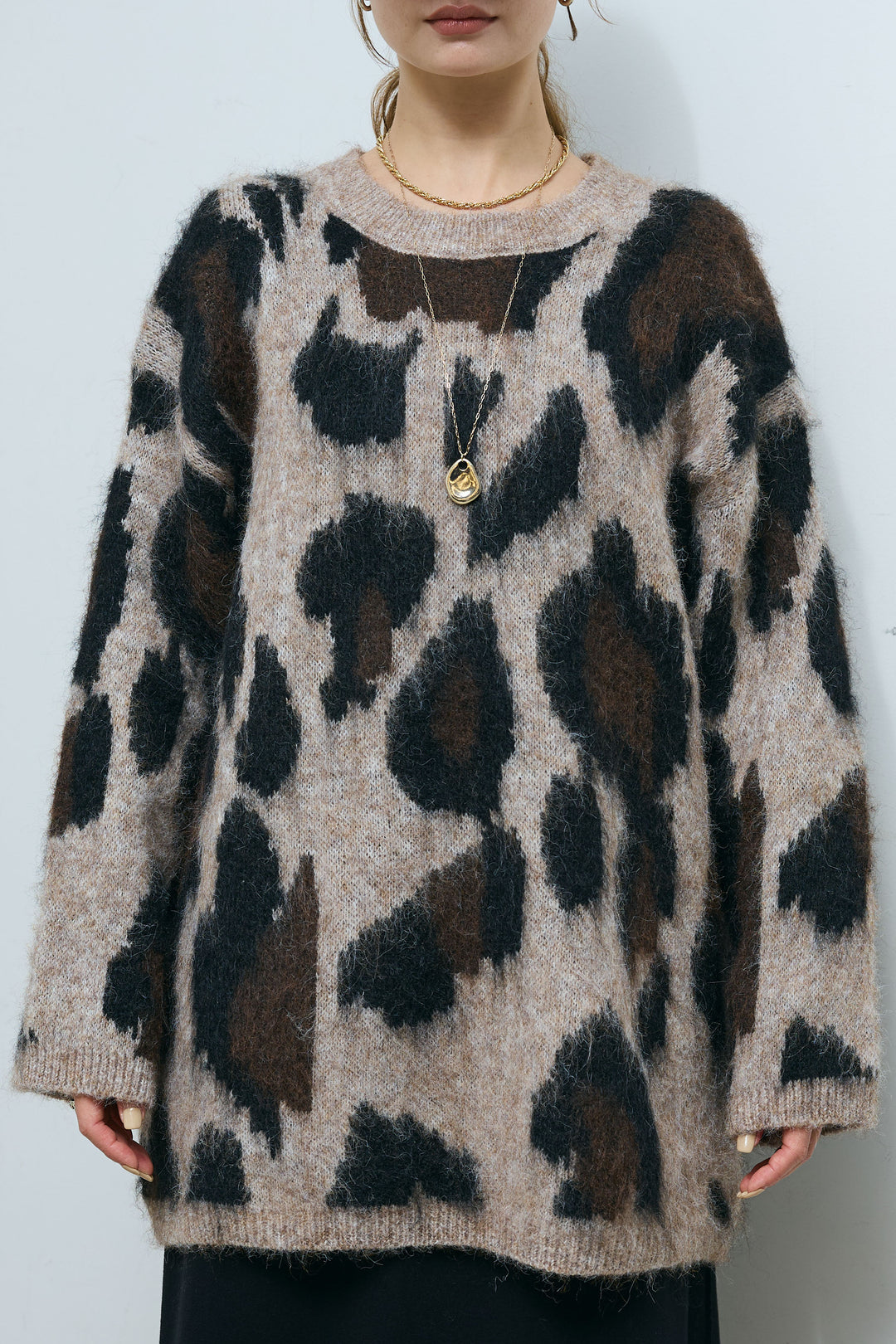 [予約]レオパードモヘアニット