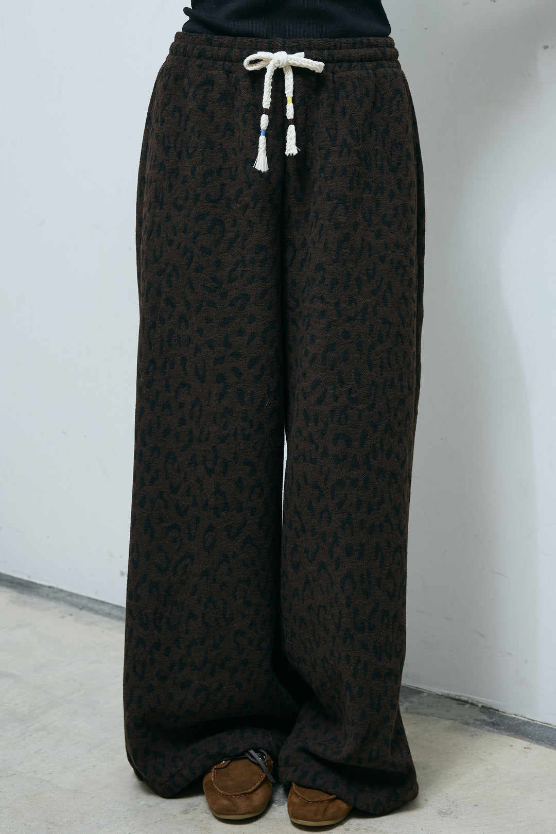 [予約]パイルタッチレオパード柄イージーパンツ