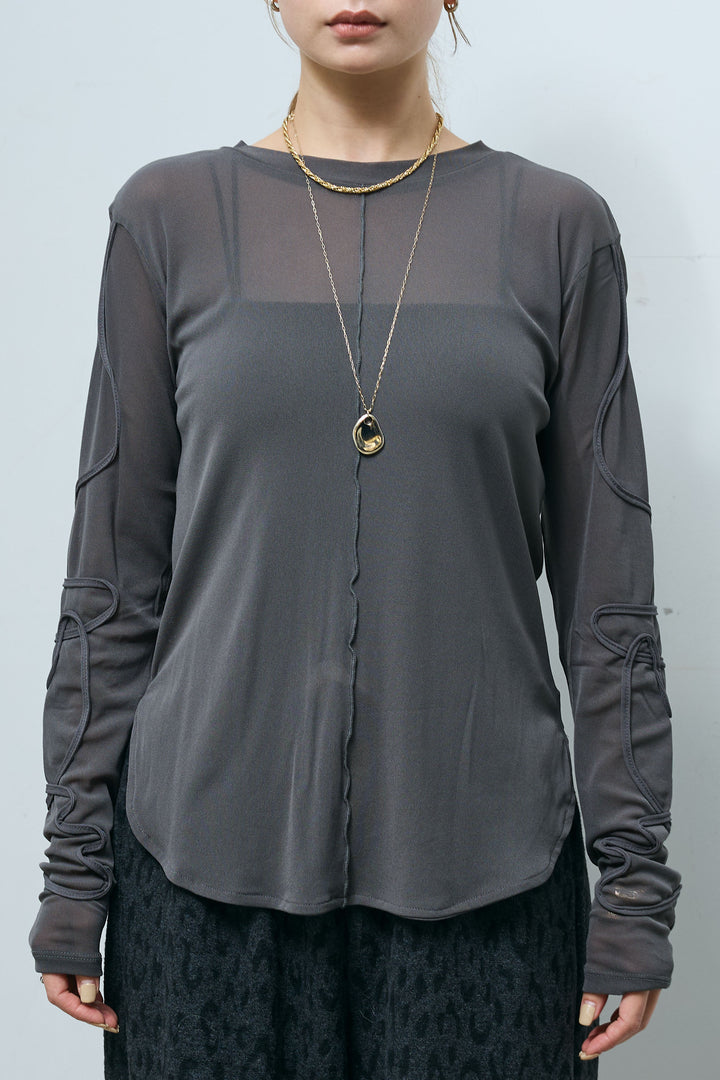 [予約]袖コード刺繍プルオーバー